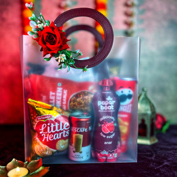 Ziya Gourmet Hamper Bag – Festive Gift with Snacks, Coffee, Juice & Namkeen