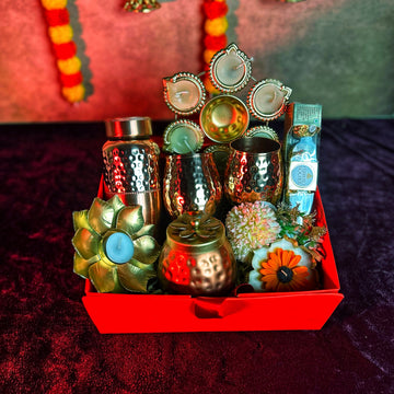 Shahi Copper Essential Hamper – Luxury Festive Gift with Copperware, Dry Fruits & Décor