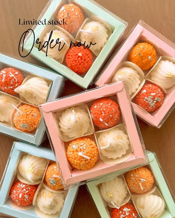 Laddoo & Modak Candle Gift Box (Set of 4) – Festive Delight
