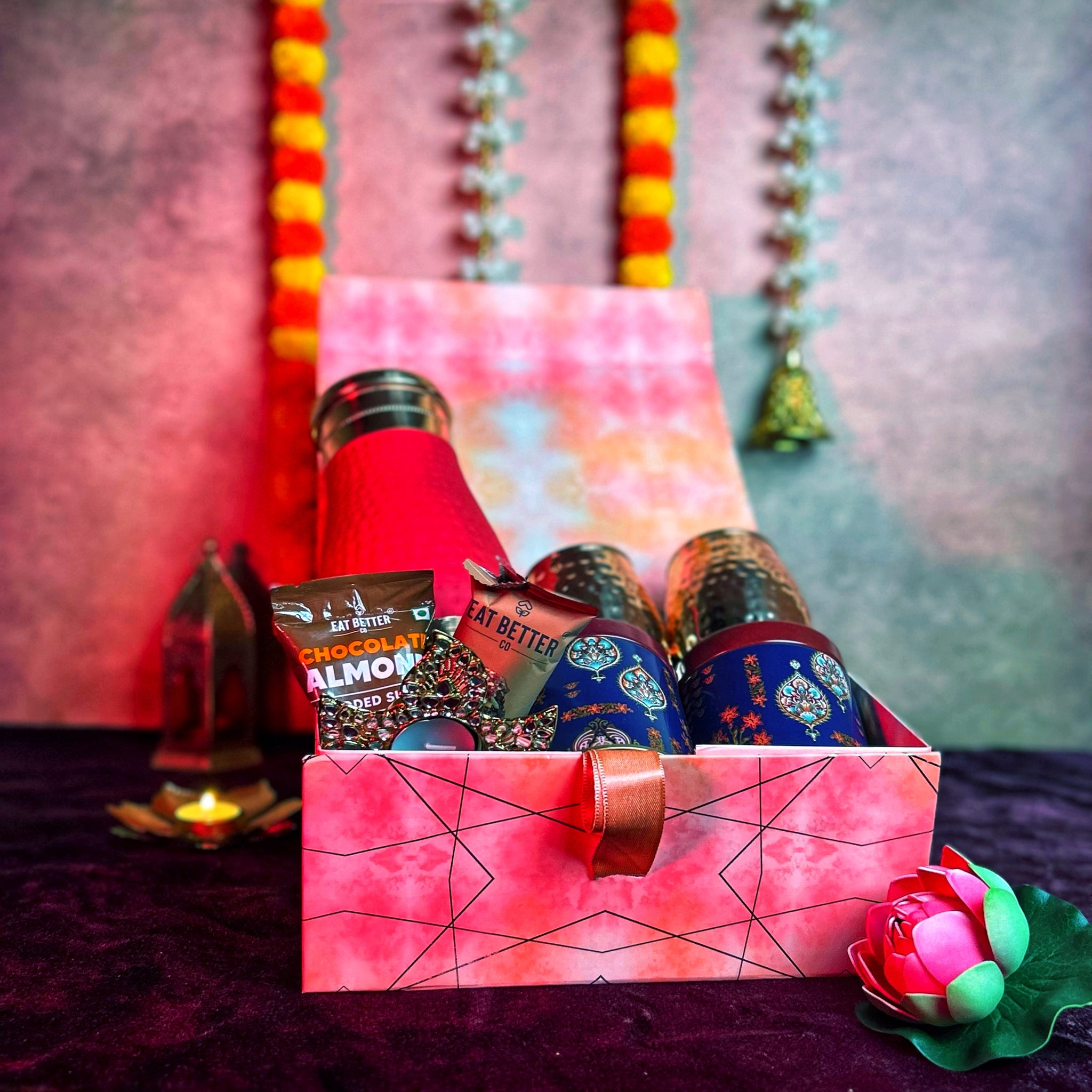 Gulaab Copper Essential & Dry Fruits Hamper – Premium Gift with Copper Bottle, Glasses & Gourmet Treats