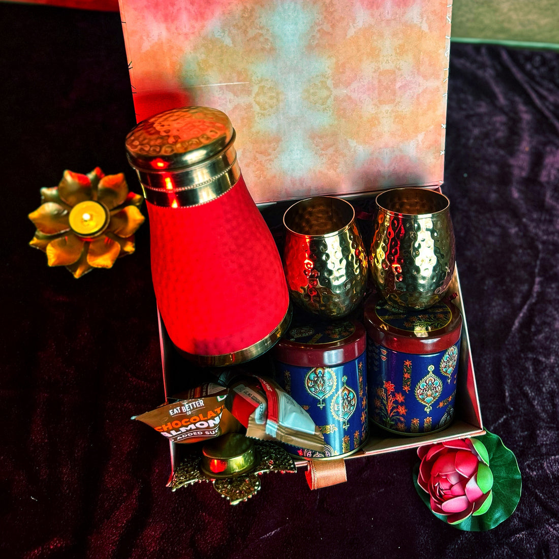 Gulaab Copper Essential & Dry Fruits Hamper – Premium Gift with Copper Bottle, Glasses & Gourmet Treats