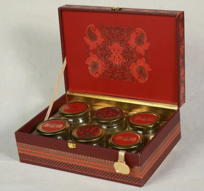 Darbar-e-Khass Floral Lid Diwali Hamper Box – 4 Jar